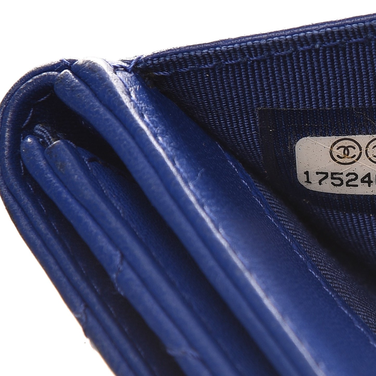 Lambskin Quilted Compact French Flap Wallet Blue