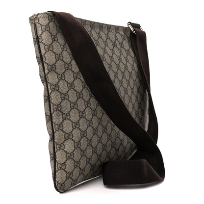 Gucci GG Supreme Monogram Medium Flat Messenger Bag Dark Brown 3 of 11