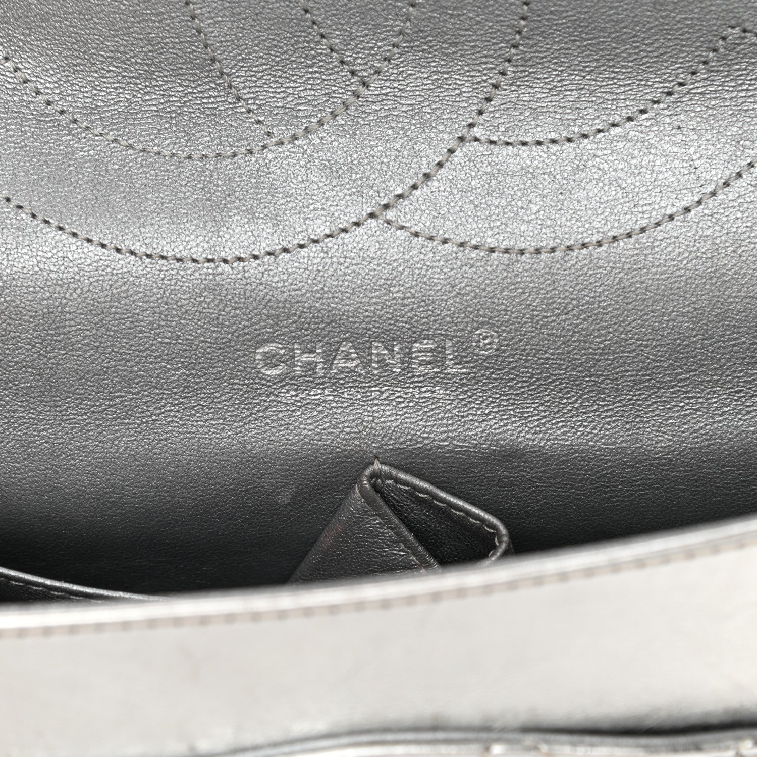 Chanel Metallic Aged Calfskin Quilted 2.55 Reissue 227 Flap Silver 6 of 20