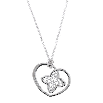 Louis Vuitton 18K White Gold Diamond Large Coeur Heart Pendant Necklace 3 of 7