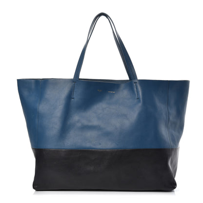 Celine Lambskin Horizontal Bi-Color Cabas Metallic Blue 1 of 10