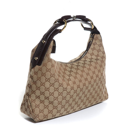 Gucci Monogram Medium Horsebit Chain Hobo Dark Brown 3 of 7