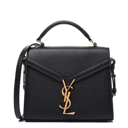 Saint Laurent Grain de Poudre Mini Classic Monogram Cassandra Top Handle Black Rouge Legion 1 of 15
