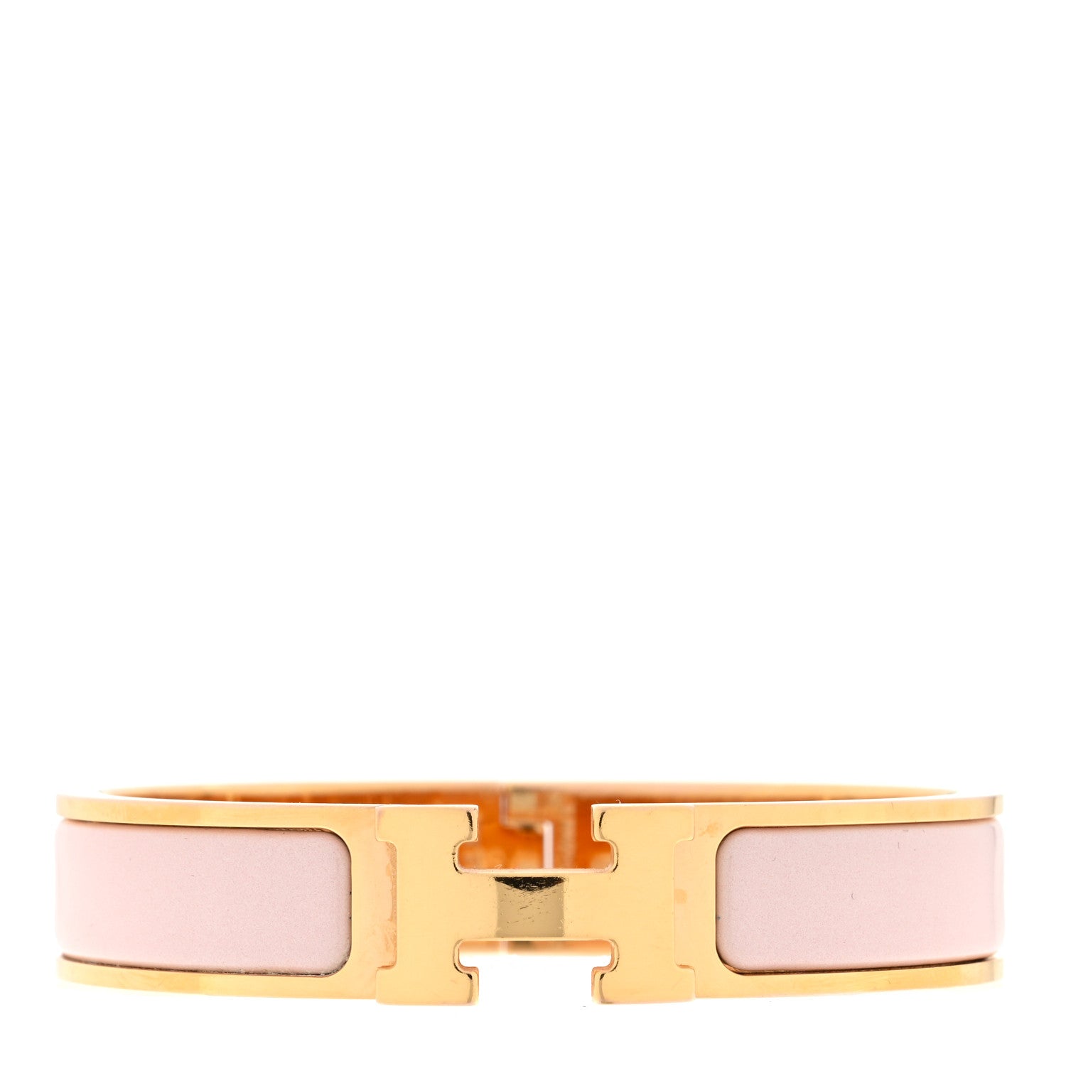 Hermes Enamel Narrow Clic Clac H Bracelet PM Rose Candeur 1 of 3