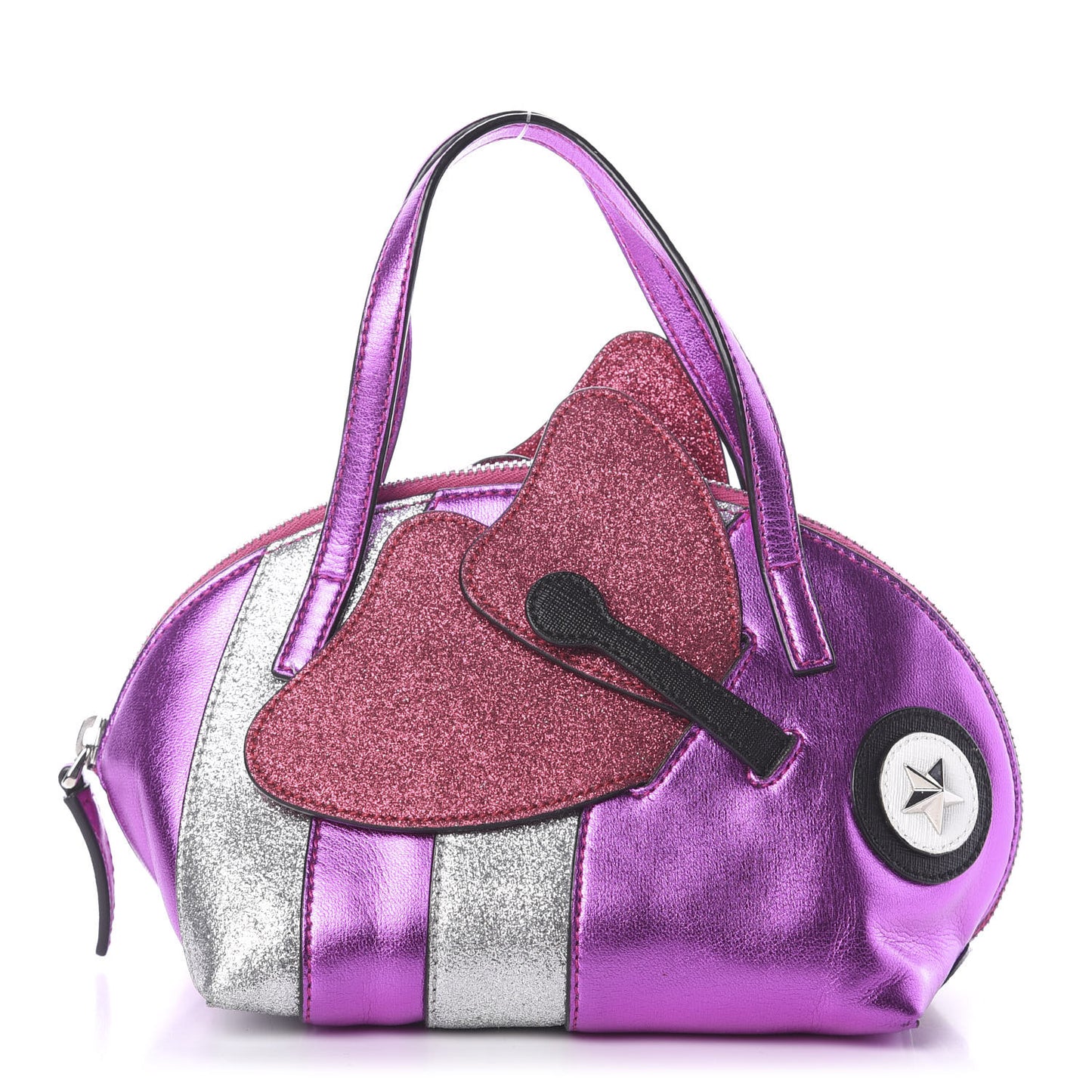 Metallic Calfskin Childrens Zoo Bee Bag Purple