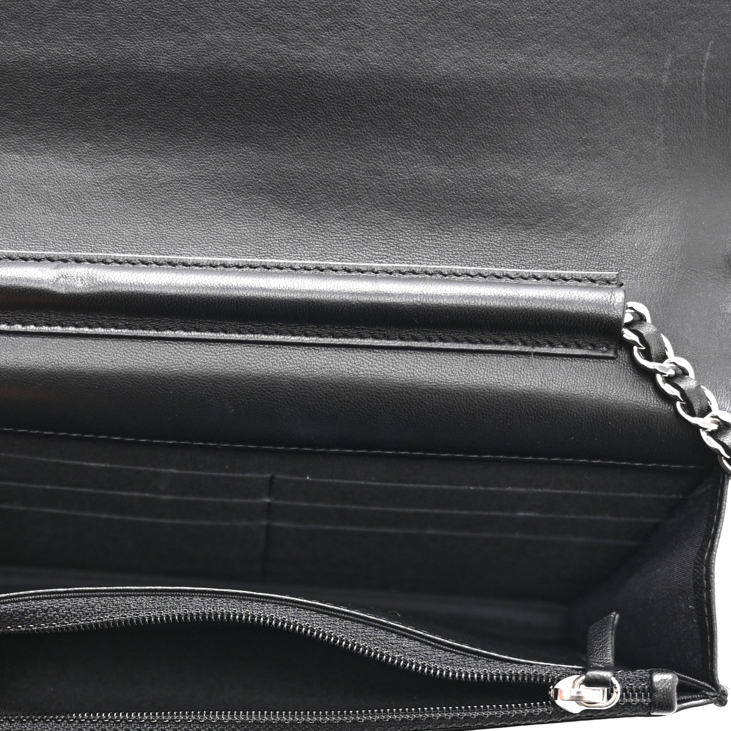 Chanel Printed Lambskin Airlines Wallet On Chain WOC White Blue Black 6 of 13