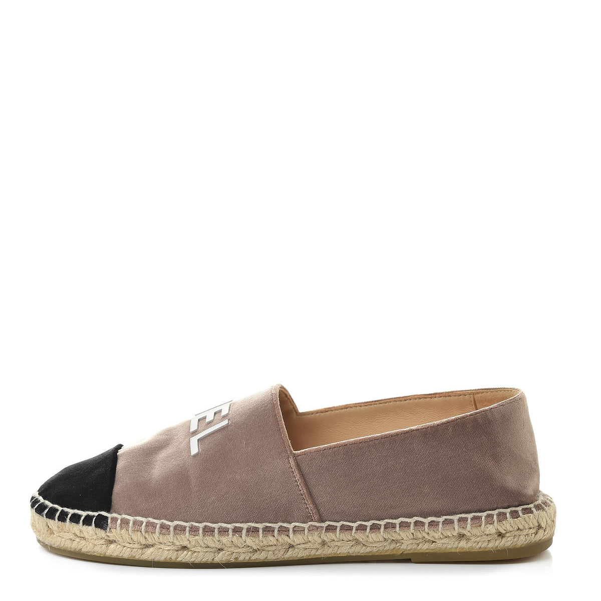 Velvet Logo Espadrilles 37 Beige Black