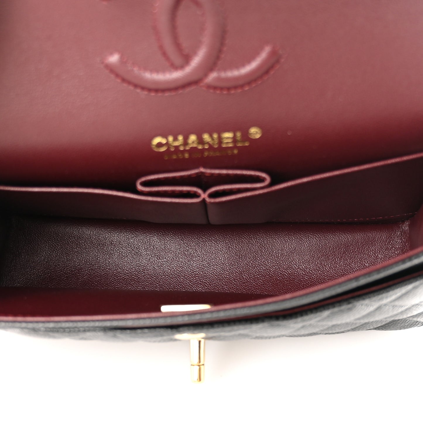 Caviar Quilted Small Double Flap Black