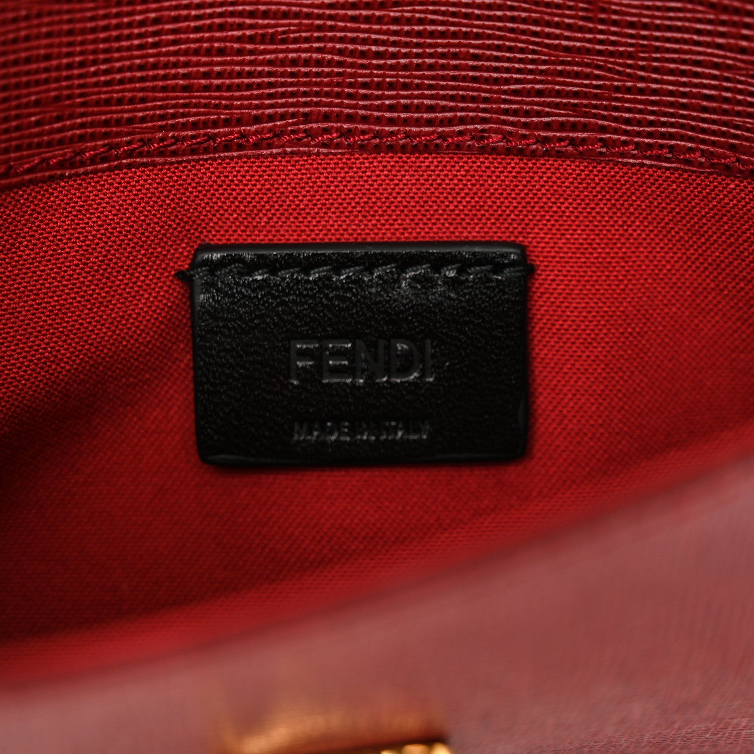 Fendi Vitello Elite Crystal Fendi Loves Monster Eyes Tube Wallet on Chain Rosso Scuro Multicolor 6 of 16