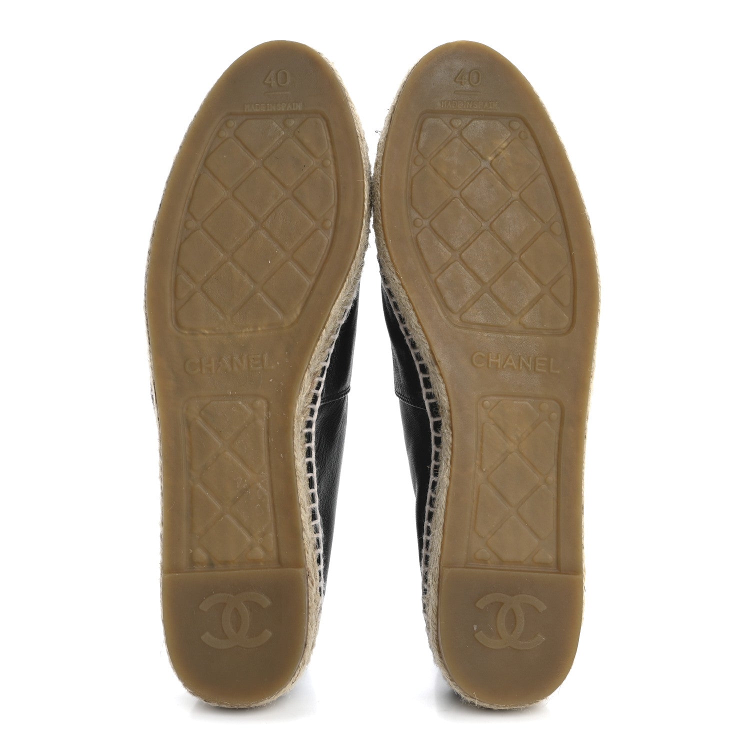 Chanel Lambskin CC Espadrilles 40 Black 6 of 10