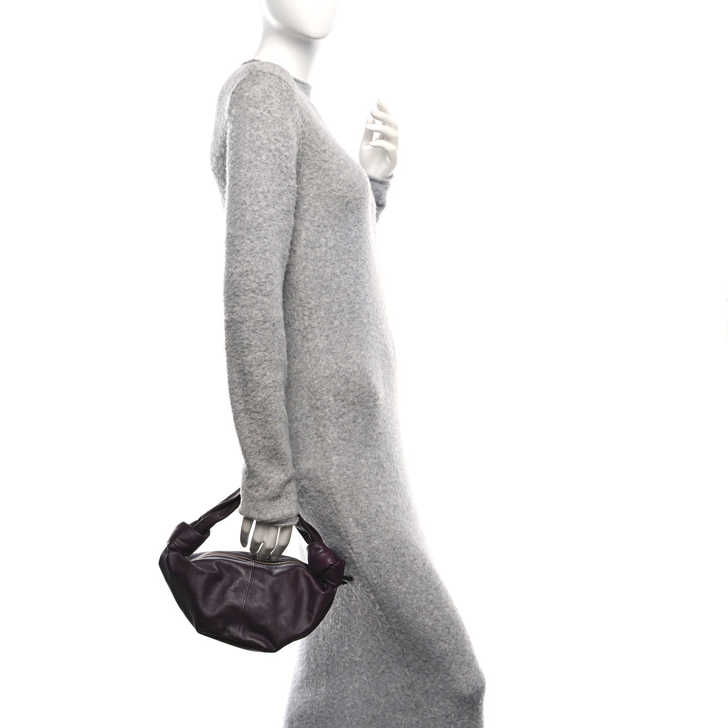 Bottega Veneta Calfskin Mini Double Knot Hobo Barolo 2 of 10
