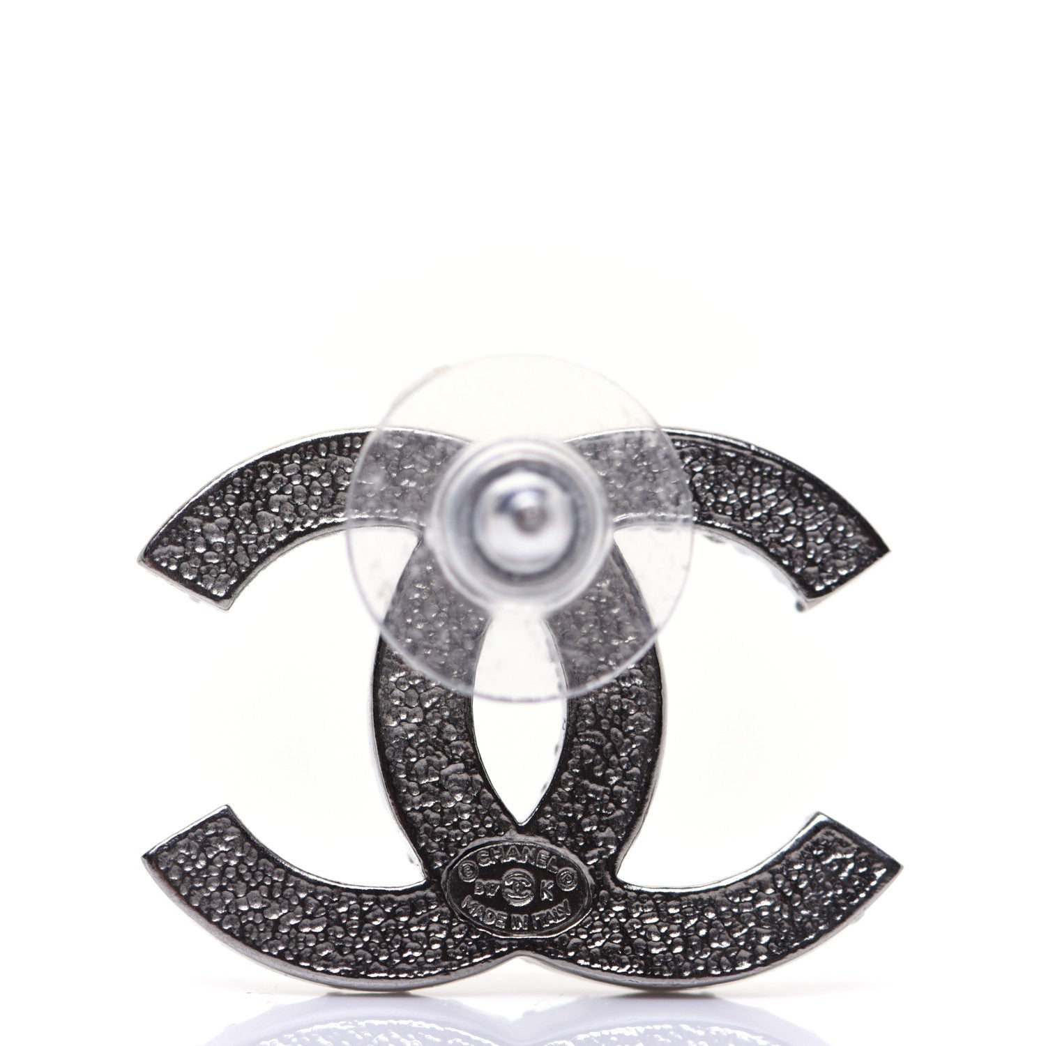 Chanel Crystal Large CC Earrings Silver 5 of 8