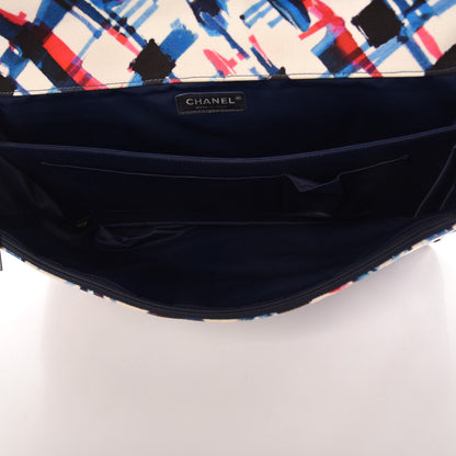 Chanel Canvas Printed XXL Travel Flap Bag White Blue Red Black 5 of 15