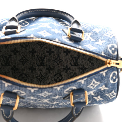 Louis Vuitton Monogram Jacquard Denim Speedy Bandouliere 25 Bleu 5 of 9