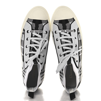 Christian Dior Technical Knit Check'N'Dior Walk'N'Dior High Top Sneakers 40 White Black 2 of 9