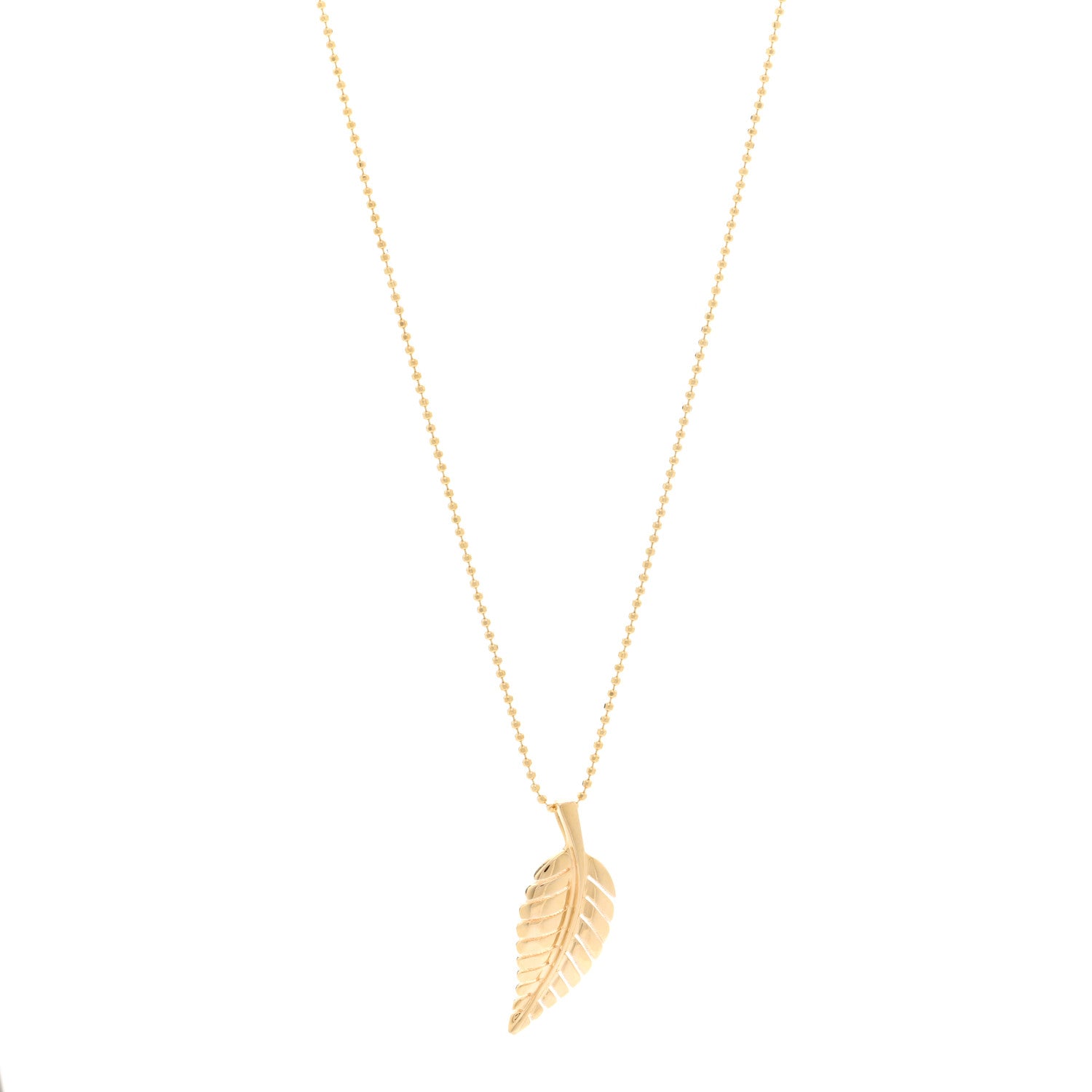 Jennifer Meyer 18K Yellow Gold Small Leaf Necklace 1 of 5