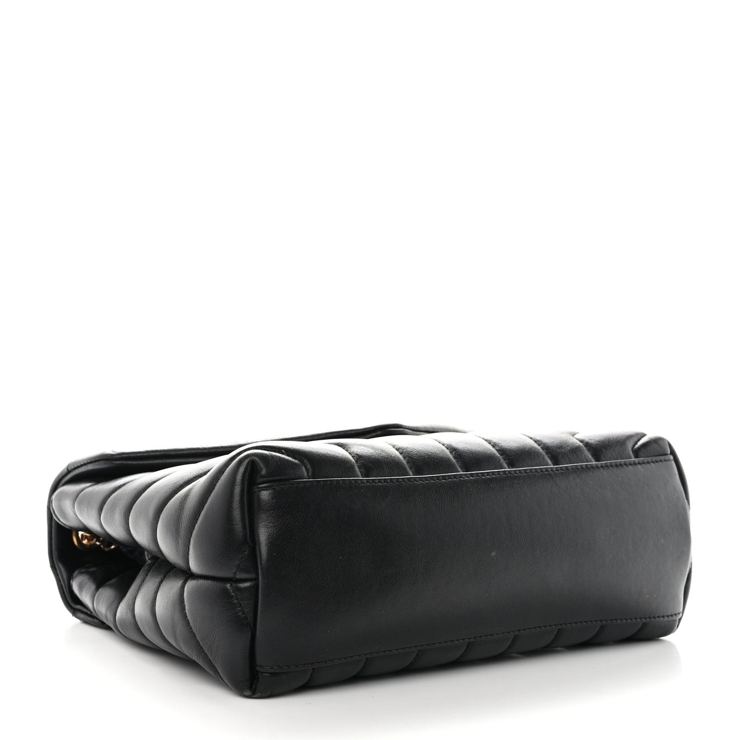 Calfskin Y Quilted Monogram Small Loulou Chain Satchel Black