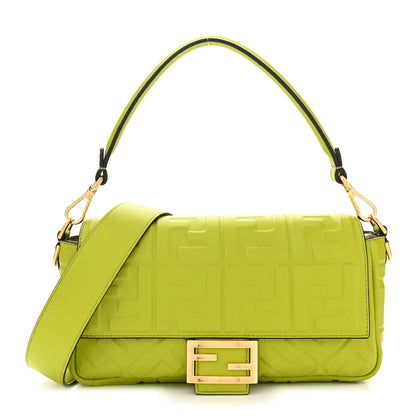 Fendi Nappa FF 1974 Embossed Baguette Wasabi 1 of 10