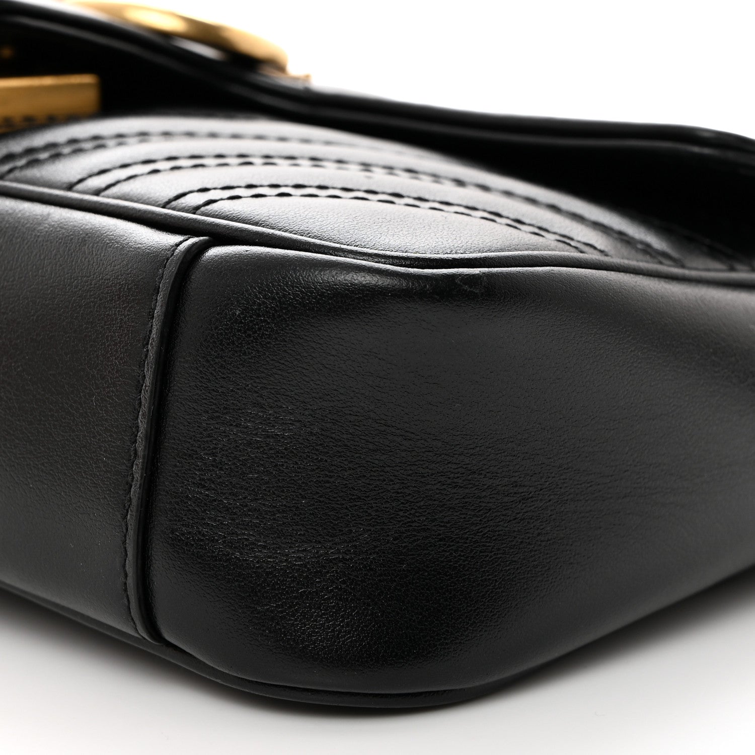 Gucci Calfskin Matelasse Mini GG Marmont Shoulder Bag Black 10 of 10