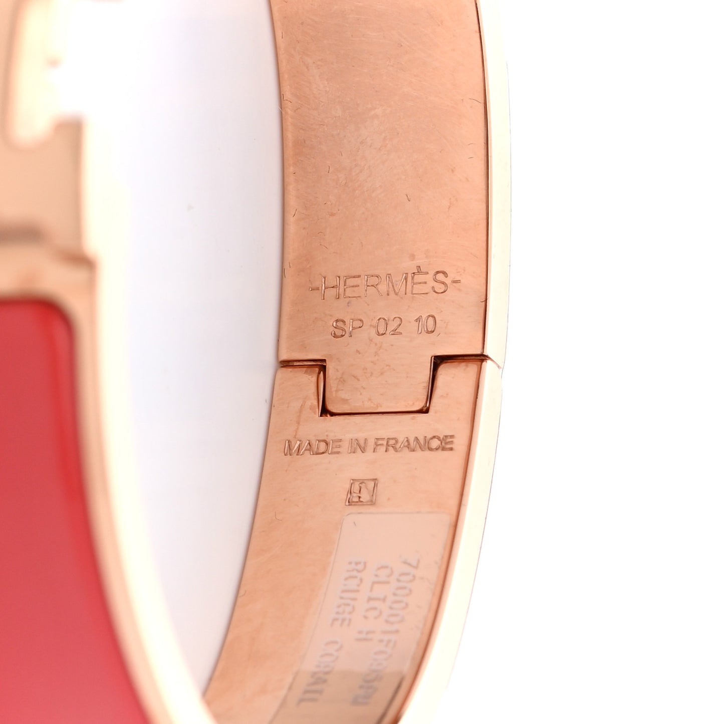 Enamel Narrow Clic Clac H Bracelet PM Rouge Corail
