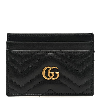Gucci Calfskin Matelasse GG Marmont Card Holder Black 1 of 7