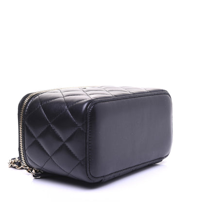 Chanel Lambskin Quilted Small Vanity Case With Chain Black 4 of 15