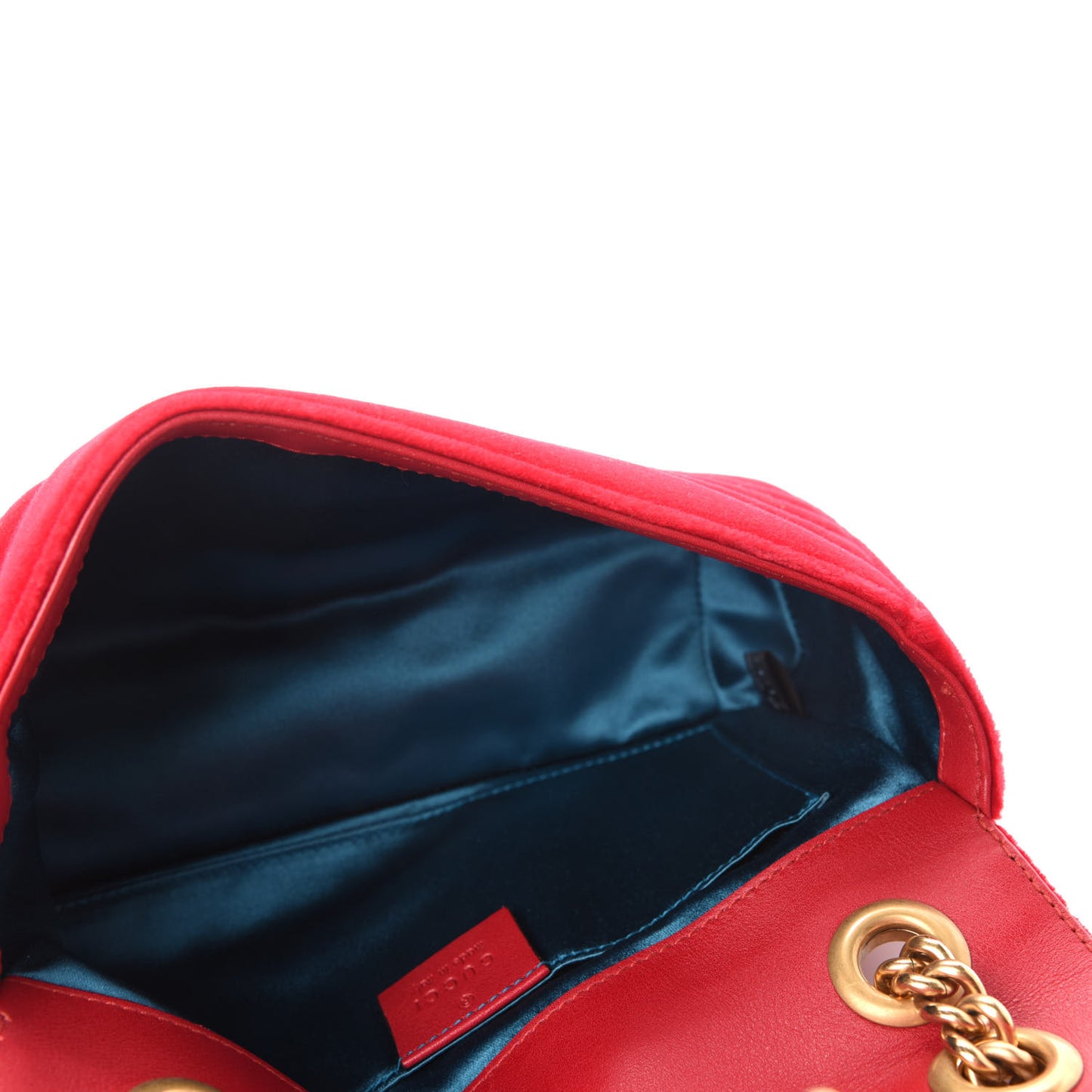 Velvet Matelasse Mini GG Marmont Shoulder Bag Hibiscus Red