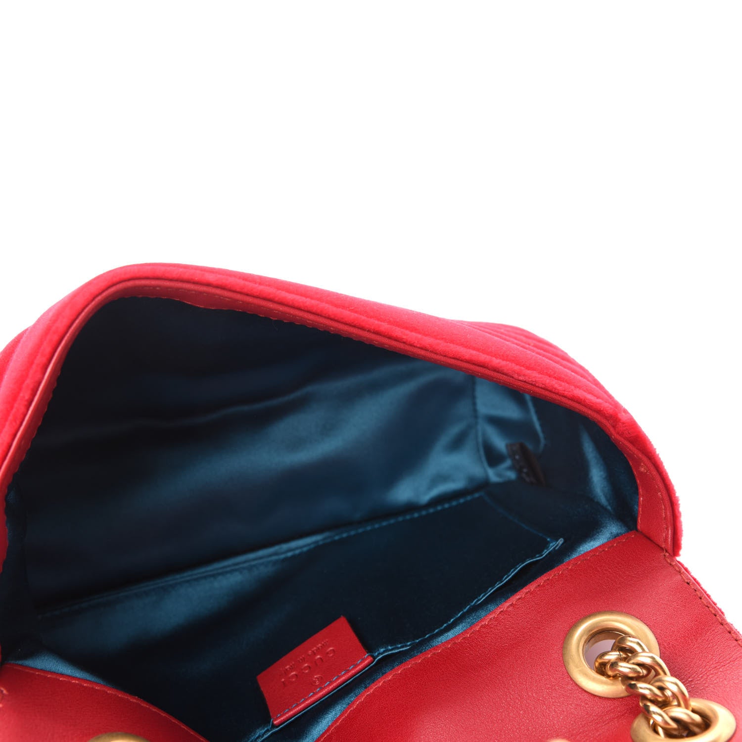 Gucci Velvet Matelasse Mini GG Marmont Shoulder Bag Hibiscus Red 5 of 11