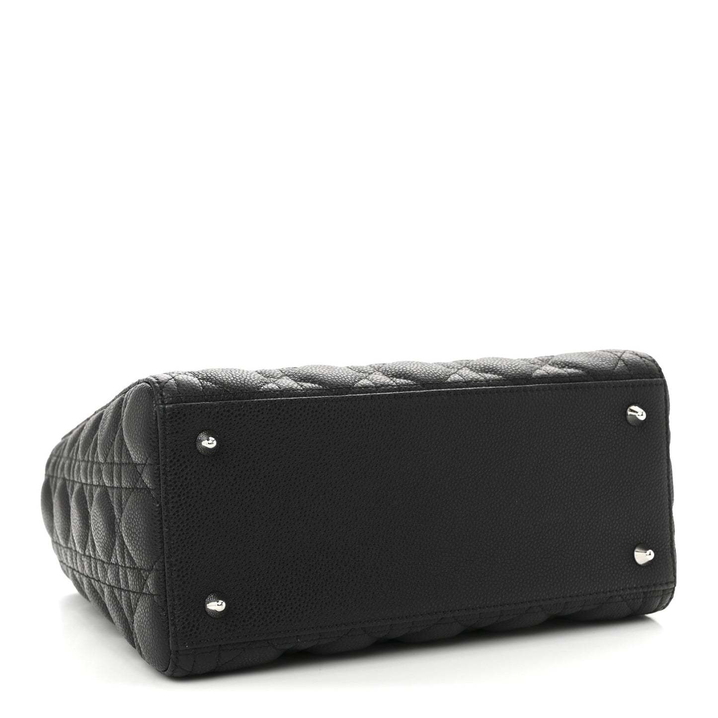 Grained Calfskin Cannage Medium Lady Dior Black