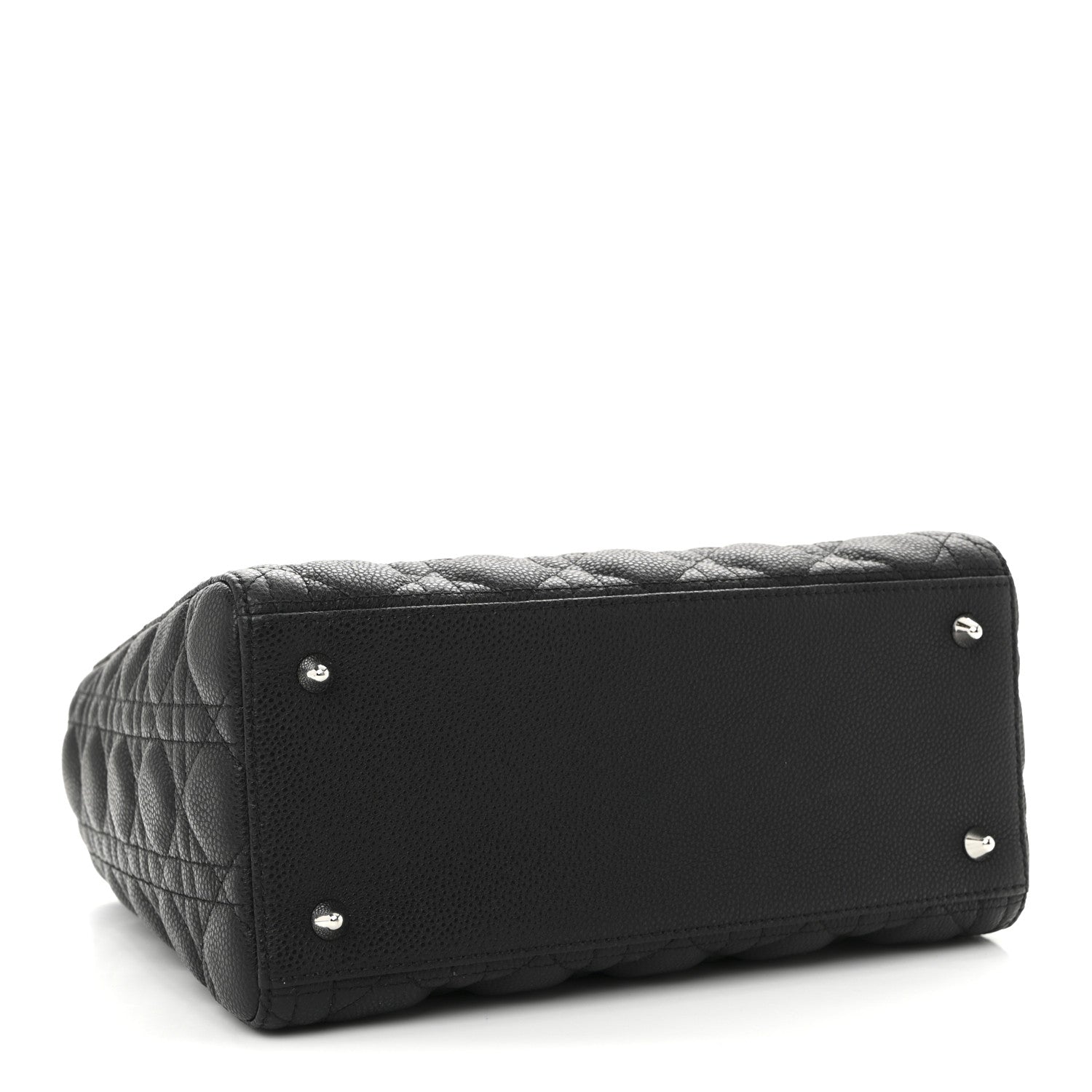 Christian Dior Grained Calfskin Cannage Medium Lady Dior Black 4 of 9