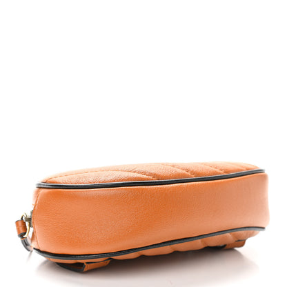 Gucci Vintage Effect Calfskin Matelasse Diagonal Torchon GG Marmont Belt Bag 85 34 Cognac 4 of 13
