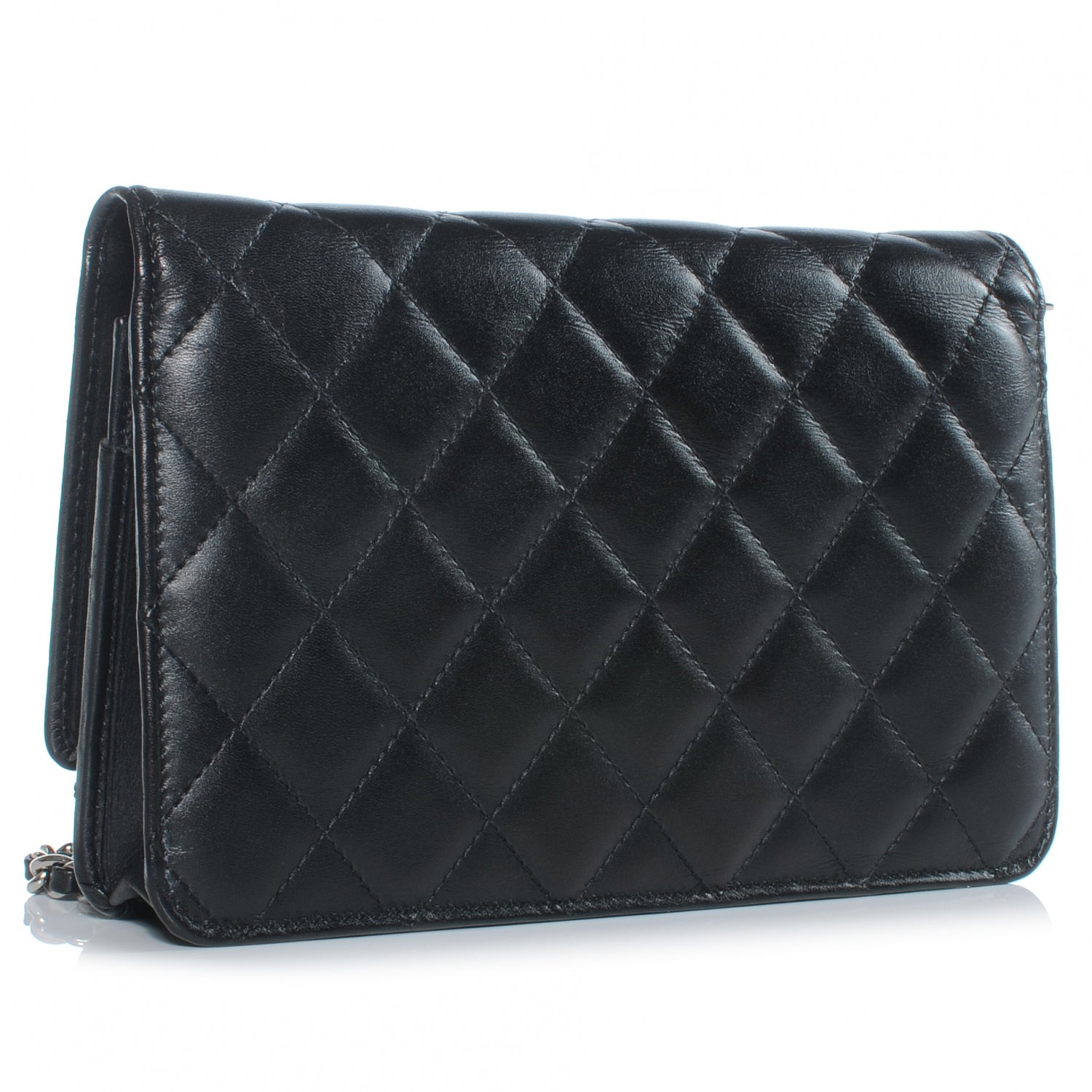 Chanel Calfskin Quilted Cambon Wallet On Chain WOC Black 3 of 8