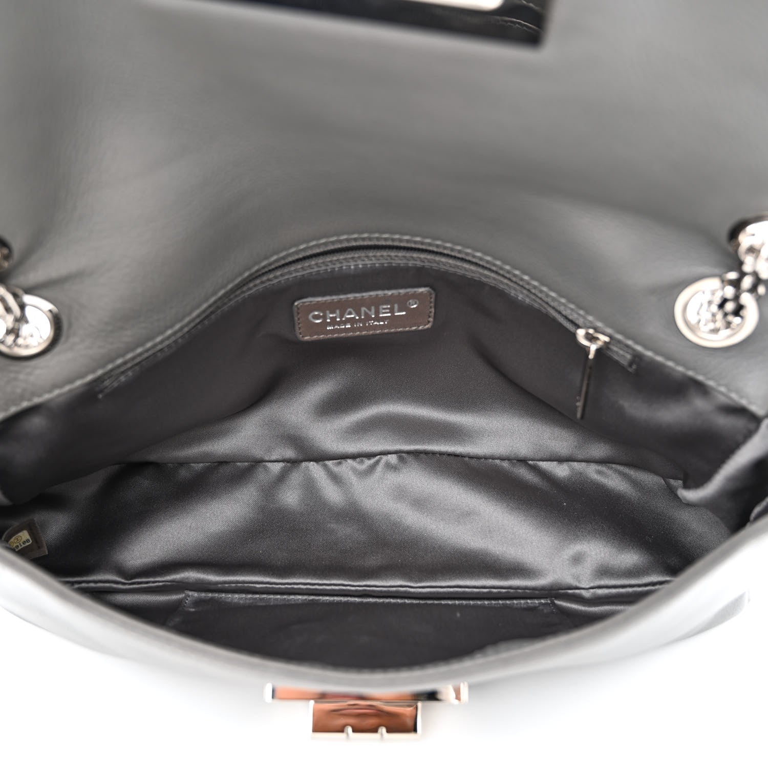 Chanel Grained Calfskin Mademoiselle Lock Bijoux Chain Flap Grey 5 of 10