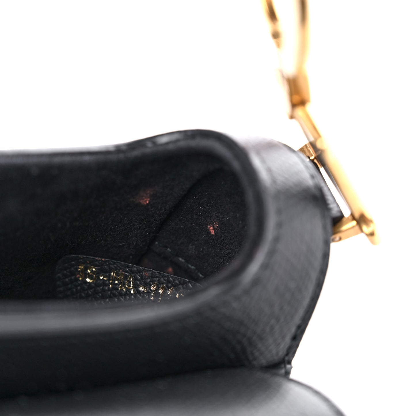 Grained Calfskin Mini Saddle Bag Black
