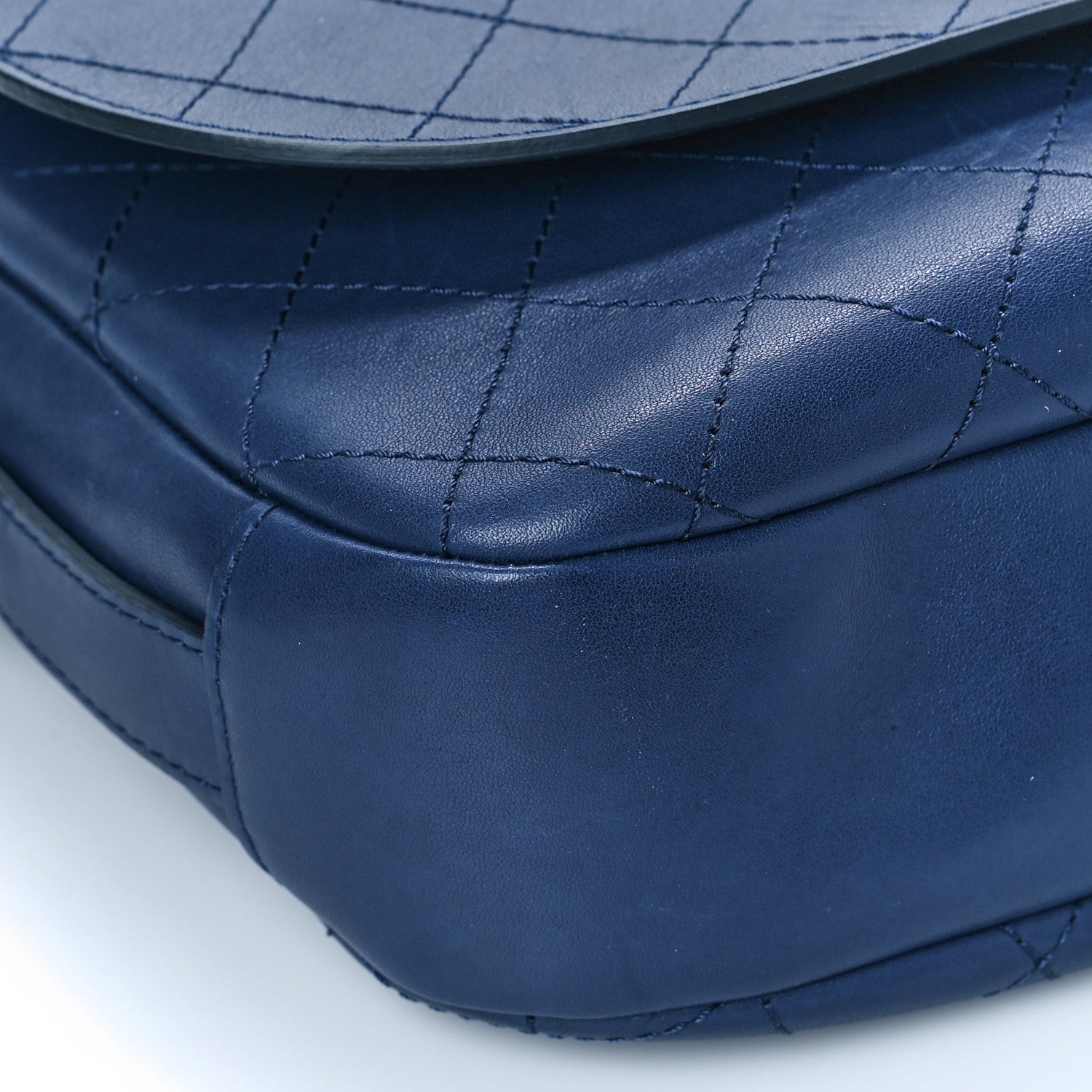 Chanel Calfskin Stitched Messenger Flap Bag Navy 8 of 12