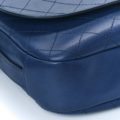 Chanel Calfskin Stitched Messenger Flap Bag Navy 8 of 12