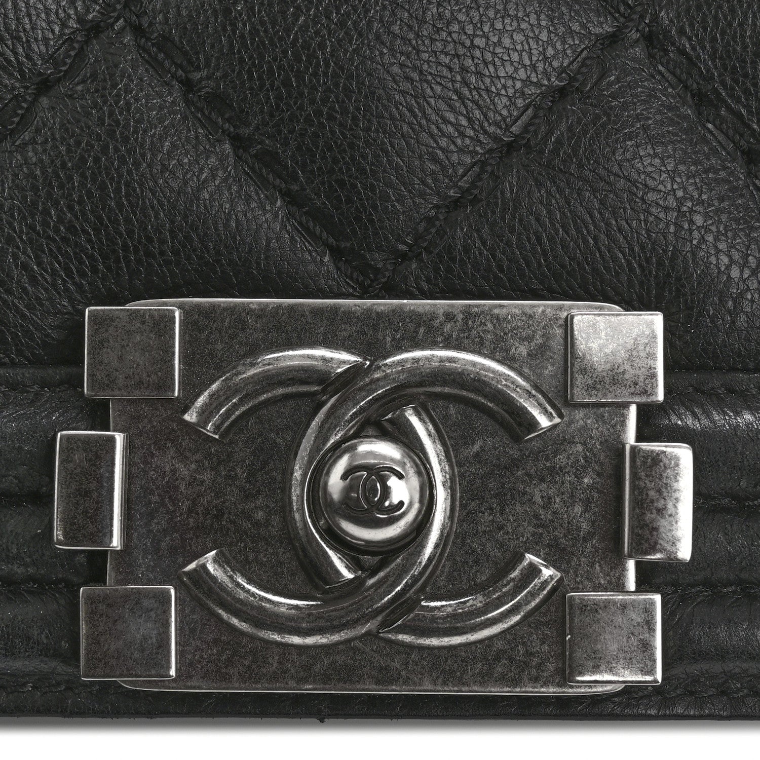 Chanel Calfskin Quilted Double Stitch New Medium Boy Flap Black 11 of 15