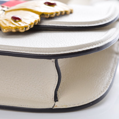 Gucci Calfskin Web Stripe Butterfly Small Totem Shoulder Bag White 6 of 10