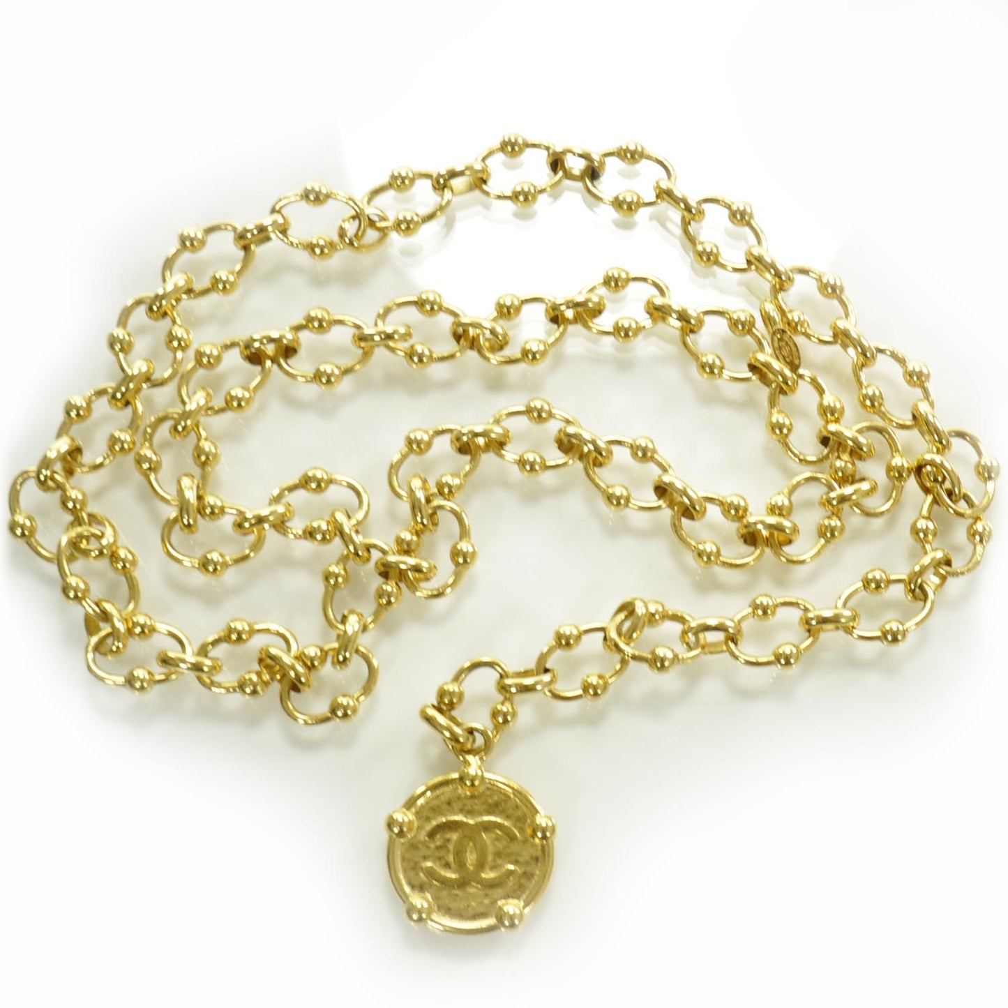 Chain CC Medallion Belt Gold