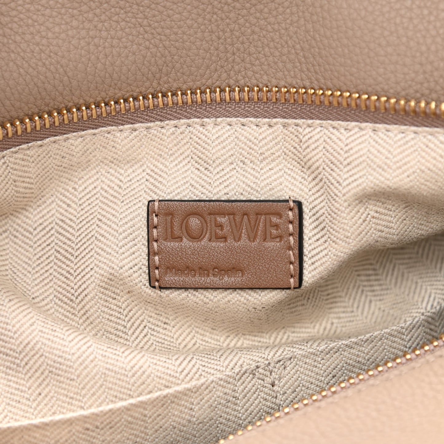 Grained Calfskin Medium Puzzle Bag Sand Mink