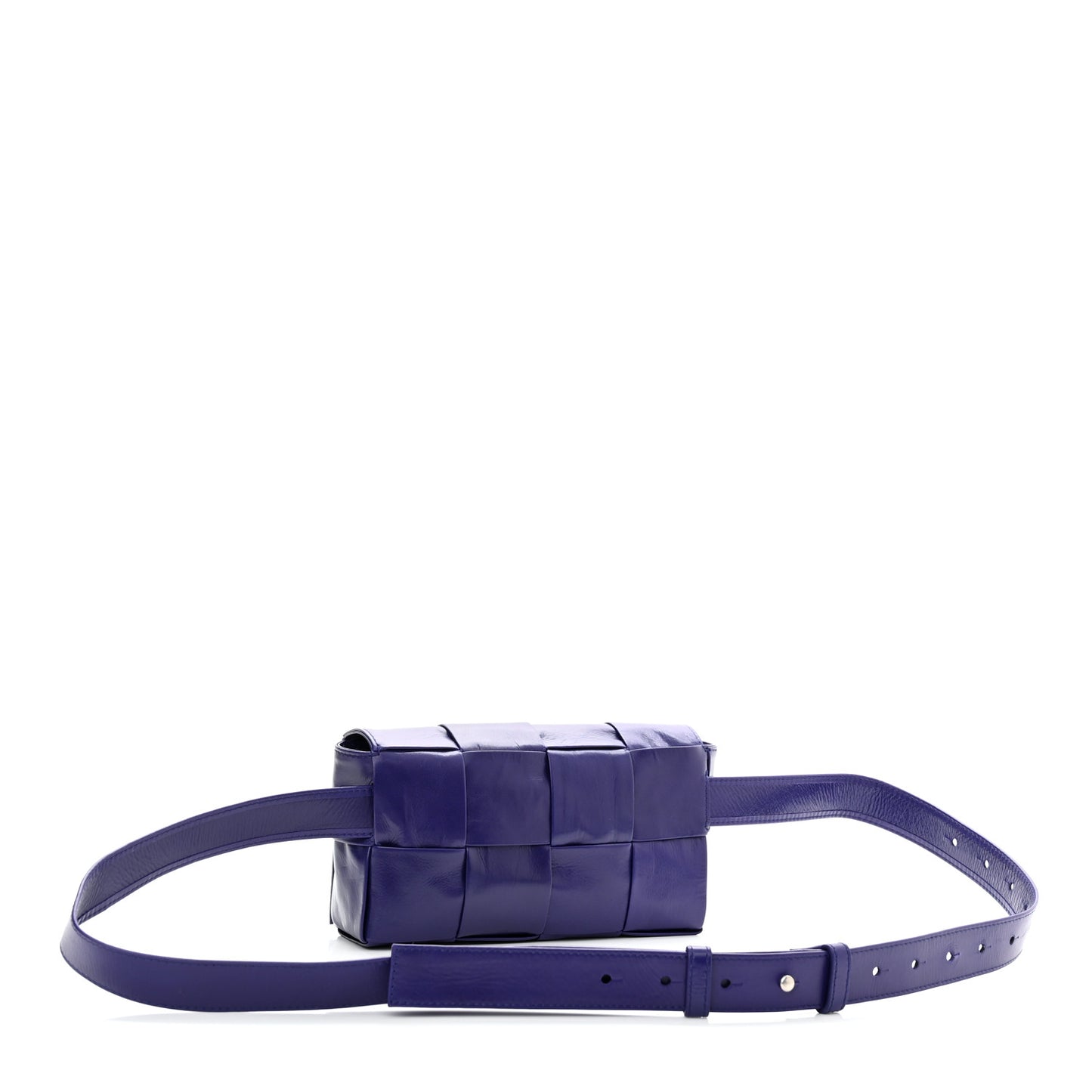 Paper Calfskin Intrecciato Cassette Belt Bag Purple