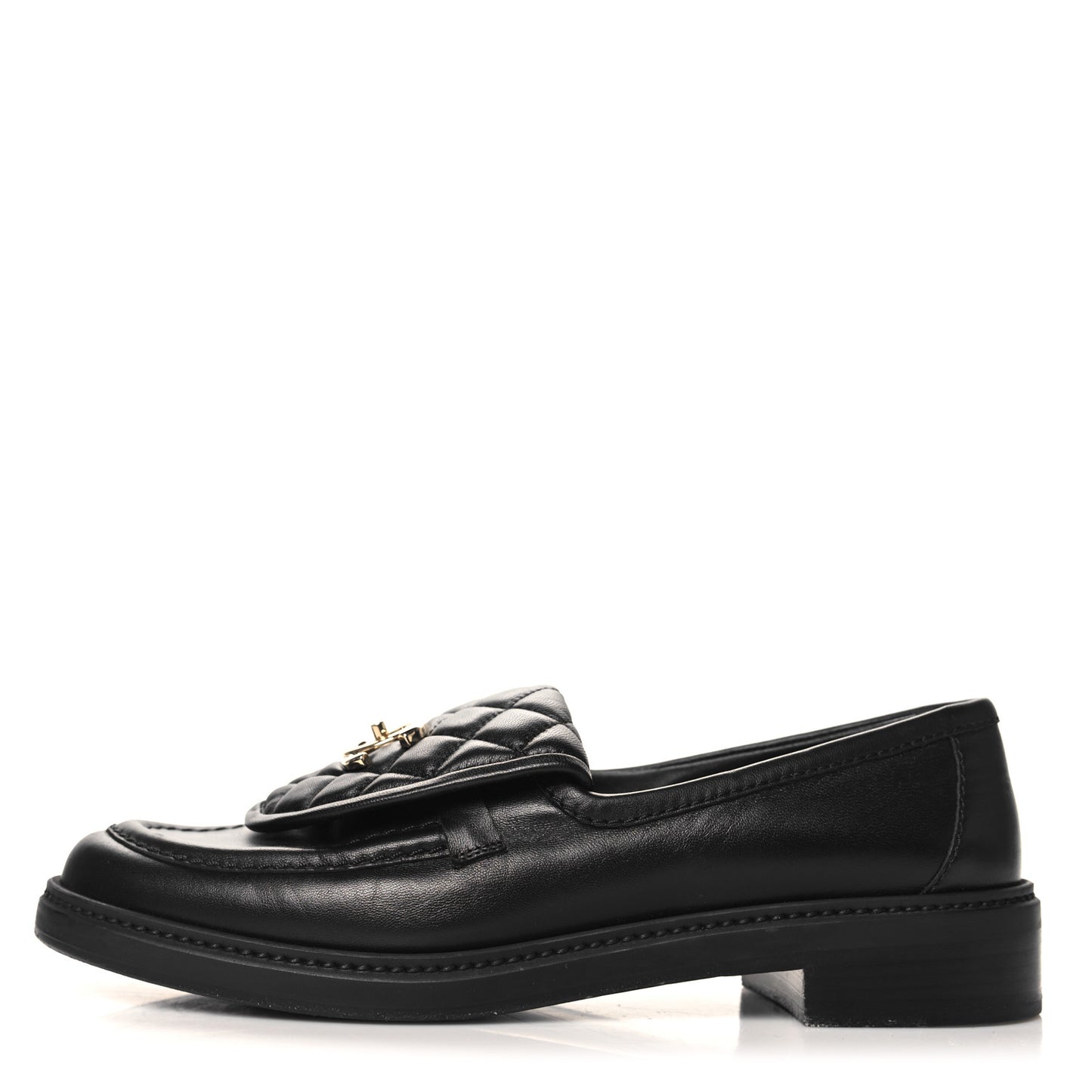 Lambskin Quilted CC Turnlock Loafers 39.5 Black