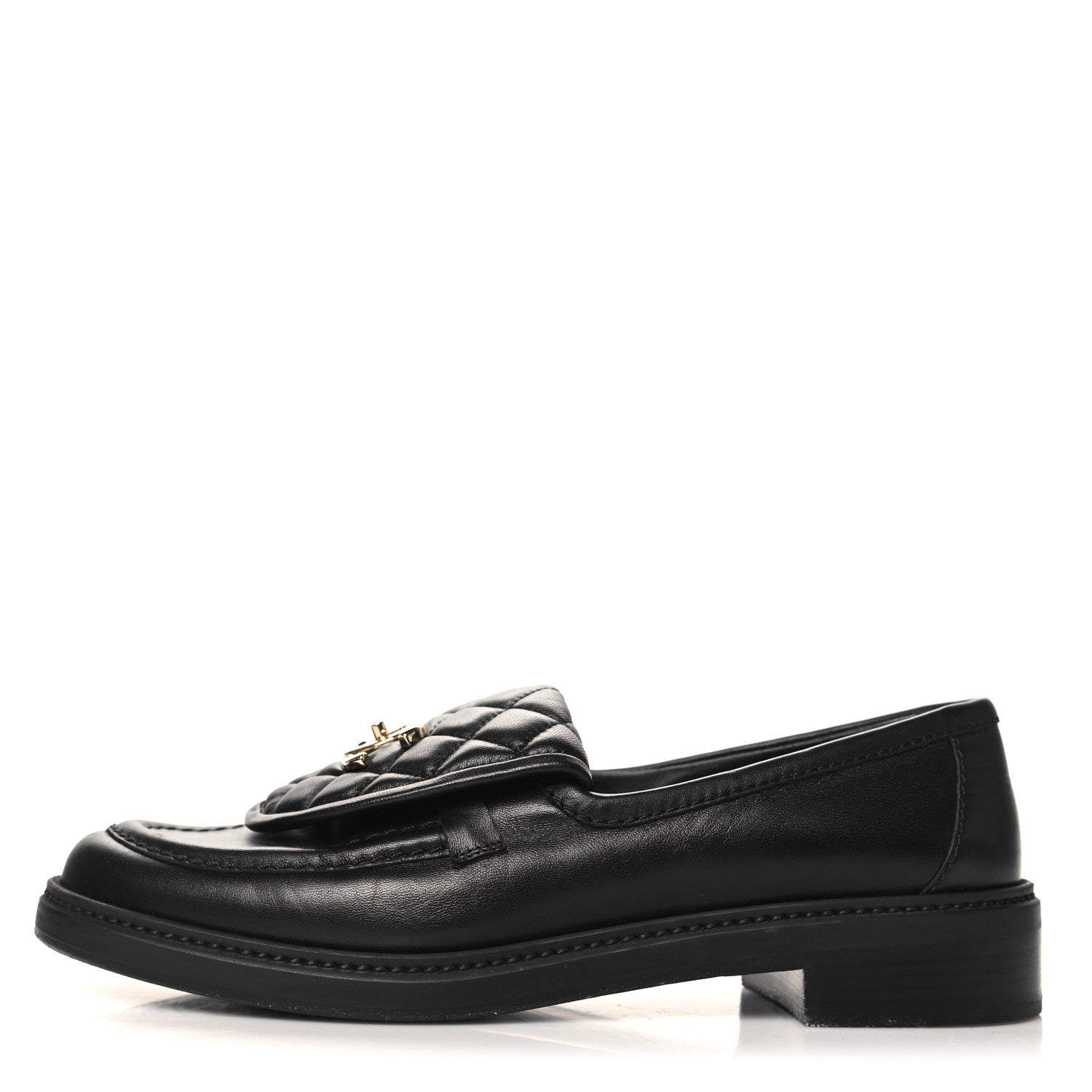 Chanel Lambskin Quilted CC Turnlock Loafers 39.5 Black 1 of 10