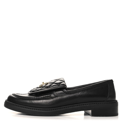 Chanel Lambskin Quilted CC Turnlock Loafers 39.5 Black 1 of 10