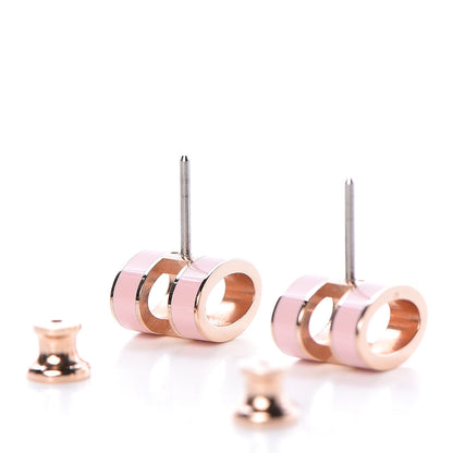 Hermes Rose Gold Lacquered Pop H Earrings Rose Dragee 5 of 5