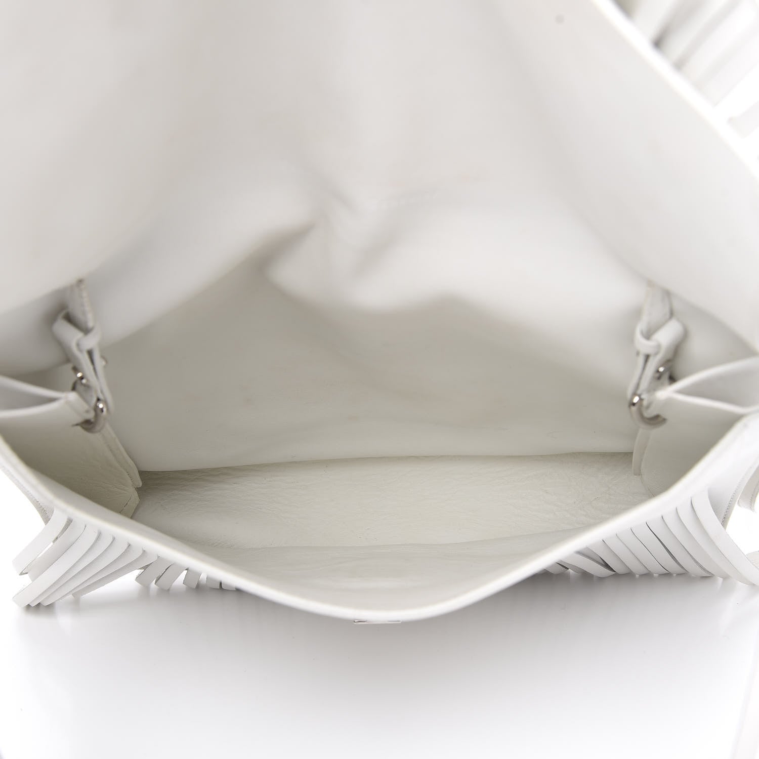 Proenza Schouler Calfskin Large Fringe Lunch Bag White 5 of 12
