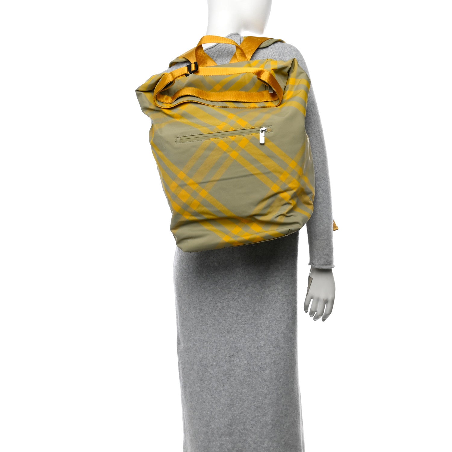 Burberry Nylon Nova Check Roll Backpack Hunter 2 of 10