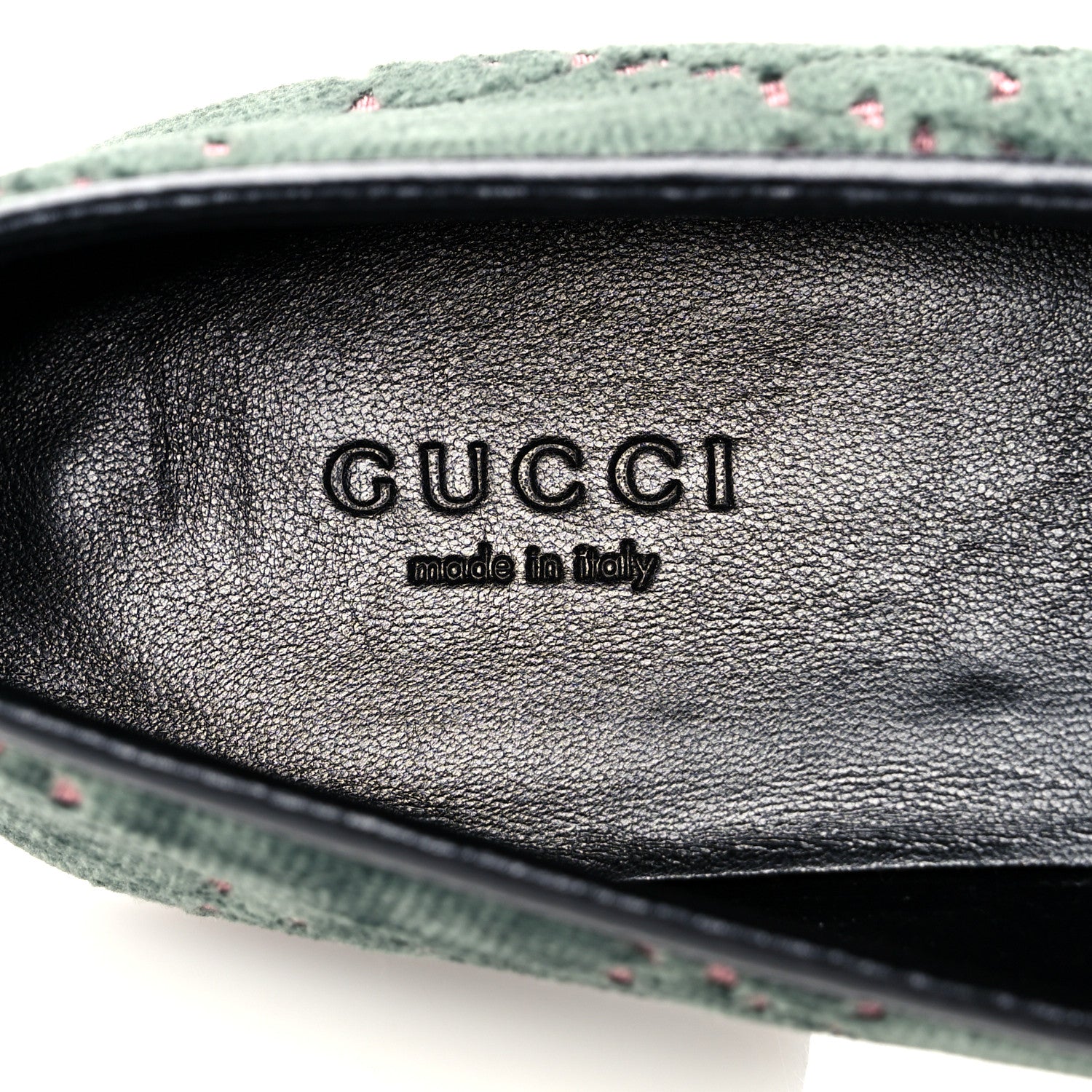 Gucci Velvet Malaga Kid GG Monogram Horsebit Womens Jordaan Loafers 38 Avio Dusty Pink Black 7 of 9