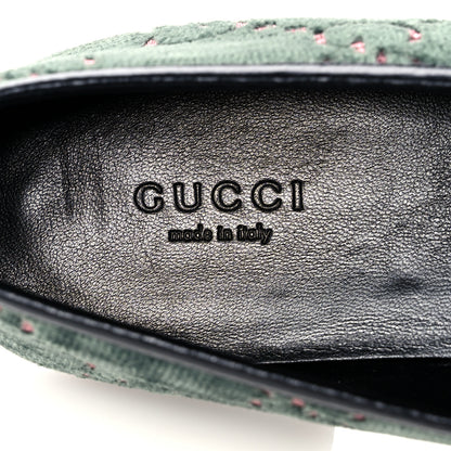 Gucci Velvet Malaga Kid GG Monogram Horsebit Womens Jordaan Loafers 38 Avio Dusty Pink Black 7 of 9