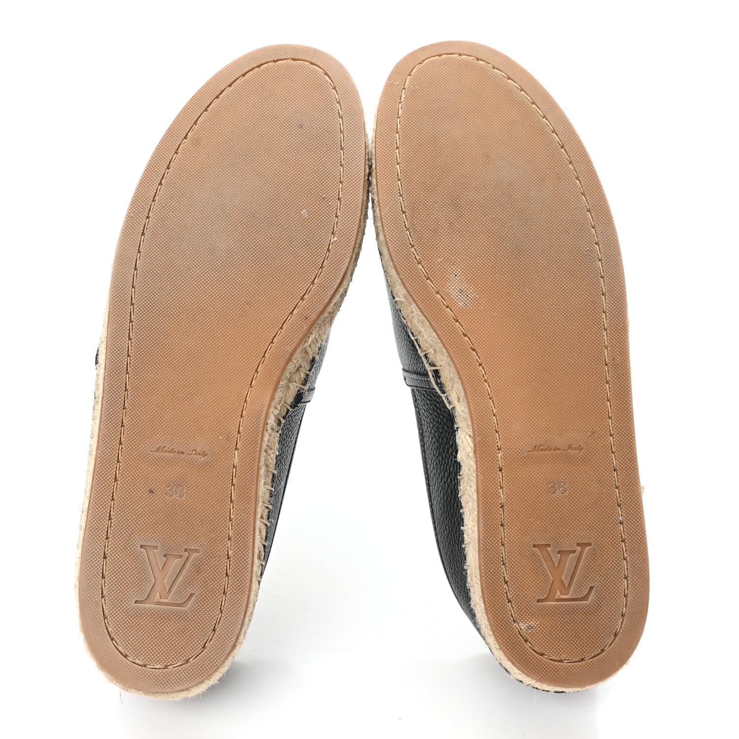 Louis Vuitton Monogram Calfskin Starboard Espadrille Flats 38 Black 6 of 9